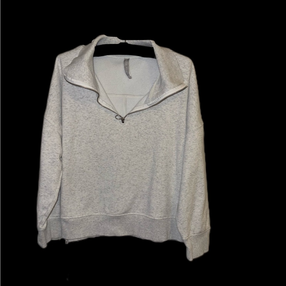 Athleta Light Gray Partial Zip-Up Jacket